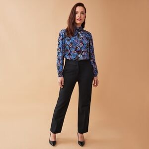 New With Tags Northern Reflections XL‎ Petite Smocked Mockneck Blouse